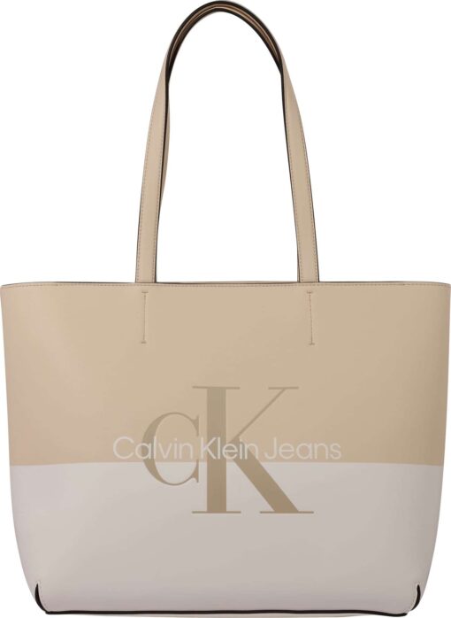 Calvin Klein Jeans Nákupní taška 'Hero' béžová / velbloudí / šedá