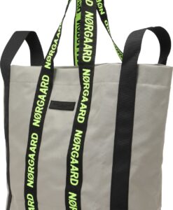 MADS NORGAARD COPENHAGEN Nákupní taška 'Bel One' světle šedá / svítivě zelená / černá